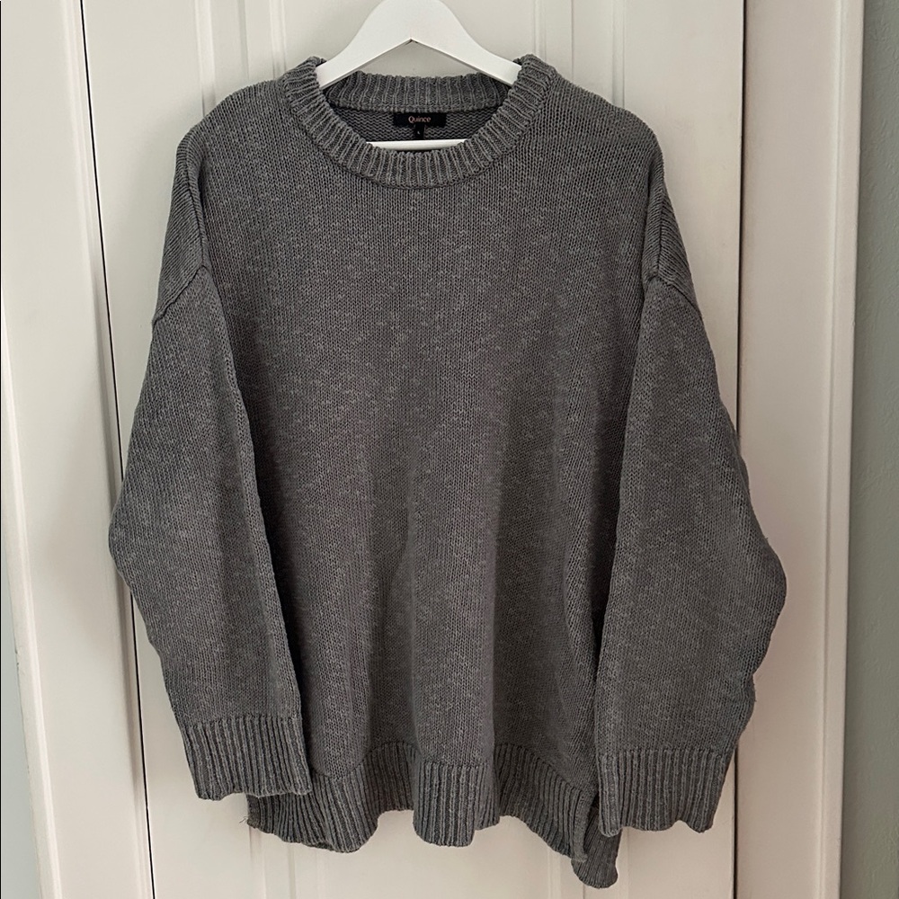 Quince • Blue Cotton/Linen Sweater Size L
